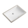 Ada Compliant 20"x15" White Ceramic Rectangle Undermount Bathroom Sink with