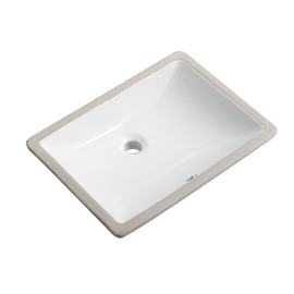 Ada Compliant 20"x15" White Ceramic Rectangle Undermount Bathroom Sink with Overflow (20"x15")