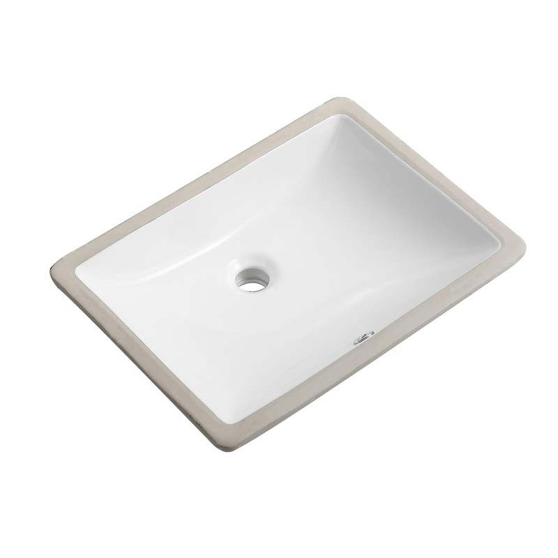 Ada Compliant 20"x15" White Ceramic Rectangle Undermount Bathroom Sink with