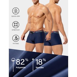 Arjen Kroos Men's Swim Trunk Bathing Swimwear Quick Dry Swim Brief Square Leg Board Shorts Dark Blue