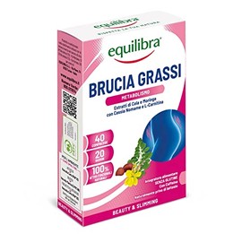 equilibra Integratori Alimentari, Perdita di Peso Bruciagrassi, Integratore per l'Equilibrio del Peso Corporeo, Azione Tonica, Stimola il Metabolismo, Senza Glutine, 40 Compresse