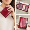 Contact's Womens Kiss Lock Wallet Leather Small Zipper Coin Pocket