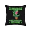 Carnivorous Plant Terrarium Seeds Live Carnivorous Flower Throw Pillow