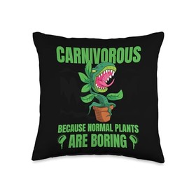 Carnivorous Plant Terrarium Seeds Live Carnivorous Flower Throw Pillow
