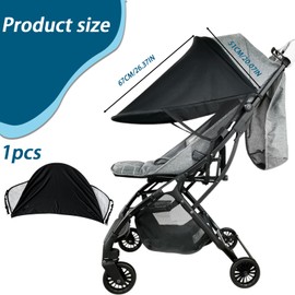 Pram Sun Shade Cover for Pushchair and Stroller, Universal Parasol for Pram with Adjustable Strap, Suitable for Outdoor Walks, Shopping and Travel