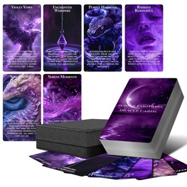 ZZBUY Purple Love Oracle Cards 54 Romantic Love Oracle Deck for Twin Flames, Soulmates, Emotional Guidance & Shadow Work