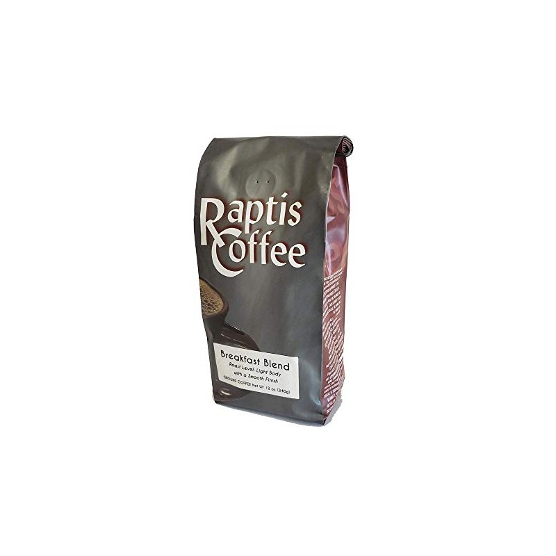 Raptis Coffee Roasters Breakfast Blend Ground Coffee 12oz bag