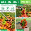 2-in-1 Leaf Grabber Rake Back Saving, Ergonomic Leaf Scoops Claws