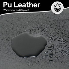 LUKDUNG PU Leather Chair Covers, Waterproof and Elastic, Universal Dining Room Chair Cover, Stretch, Chair Covers for Kitchen, Hotel, Restaurant, Wedding (Black, Pack of 2)