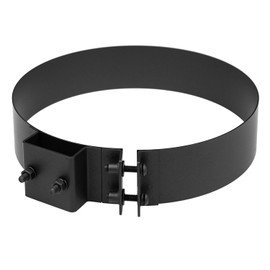 raik Stove Pipe/Flue Pipe Clamp with Wall Bracket for Double-Walled Flue Pipes Coltherm 150 mm with Outer Diameter 215 mm Sheet Steel Black SH30011496-sw