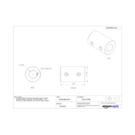 Climax Part RC-062-KW Mild Steel, Black Oxide Plating Rigid Coupling, 5/8 inch bore, 1 1/4 inch OD, 2 inch Length, 5/16-18 x 5/16 Set Screw