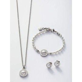 Leonardo Jewels Matrix Perla 016456 women's stud earrings stainless steel, beige