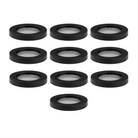 10 Pcs Rubber Flat Washer 19mm OD, 11mm ID, 3mm Thickness with 40 Mesh Filter, Seal and Filter for Shower Hose (Black)
