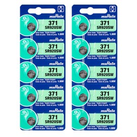 Murata 371 Battery SR920SW 1.55V Silver Oxide Watch Button Cell (10 Batteries)