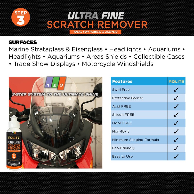 Rolite RSR4STEP4zCP 4 Step Scratch Removal System for Plastic &