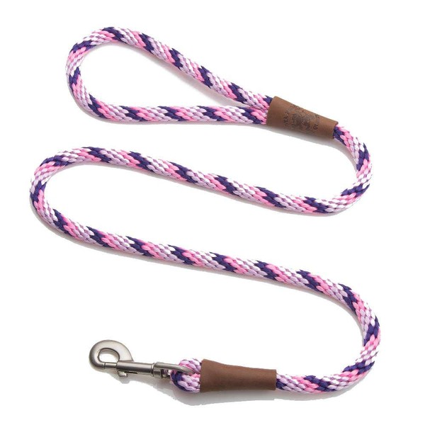 Mendota Pet Snap Leash - British-Style Braided Dog Lead, Made in The USA - Lilac, 1/2 in x 6 ft - for Large Breeds