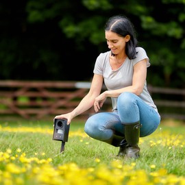The Big Cheese Mega-Sonic Fox Repeller, Powerful, Dual-Action Fox and Wildlife Deterrent with PIR Activation for Protection of Gardens Areas. Weatherproof Design for Year-Round Use