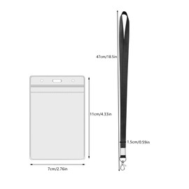 ID Card Holder with Lanyard, 10 Sets ID Card Holder, Clear Waterproof Plastic Badge Holder, Name Plate, Badge, ID Card Holder, for Office, Students, Exhibition and Business