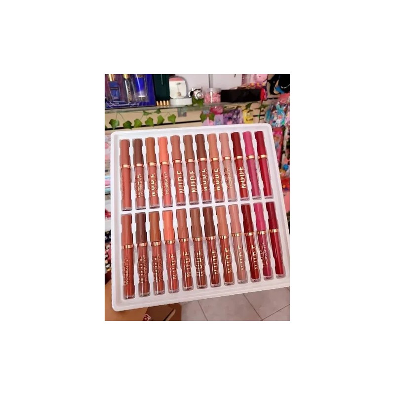 Labial Mate Larga Duración Nude 24 Unidades Favorbeauty Marrón Claro