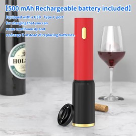 Electric Wine Opener,Automatic Electric Wine Bottle Openers with Foil Cutter,Rechargeable Bottle Corkscre Opener for Home Kitchen Party Wedding,Ideal Gift for Mother&Father's Day Birthday Anniversary