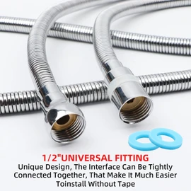 LEEGAWU Shower Hose, 79 Inches Extra Long Stainless Steel Handheld Shower Head Hose with Brass Insert and Nut - Durable and Flexible