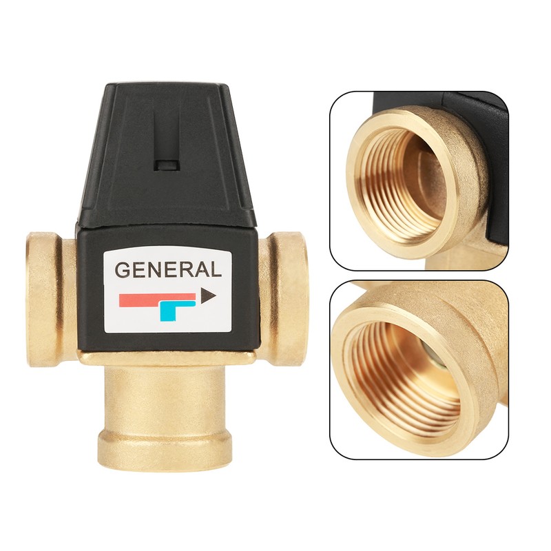 3 Way DN20 Female Thread Brass Thermostatic Mixing Valve for