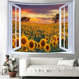 XIUYINHS Natural Forest Landscape Mountain Tree Tapestry Tapestry Home Office Dorm Indoor Outdoor Decoration Large Size 59"(W) x 59(L) GTCH (66)
