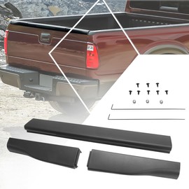 3Pcs Rear Tail Gate Molding Trim Caps Compatible with 10-16 Ford F250-F550 Super Duty with Flex Step Bed,Matte Black