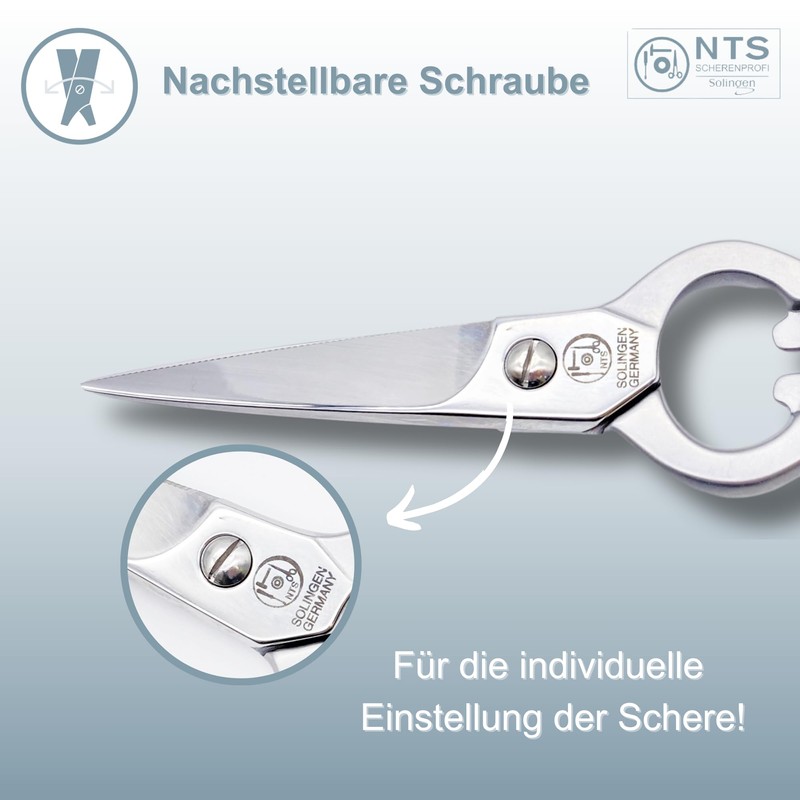 NTS-Solingen Professional kitchen scissors, All-Purpose Multifunctional scissors, Stainless forged, Original