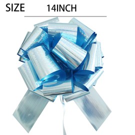 1Pcs 14 Inch Extra Large Bow,Giant Gift Bow,Large Gift Bow for Cars Decor, New Houses, Gift Basket, Presents, Wreath, Decoration, Office, Valentine's Day (Light Blue)