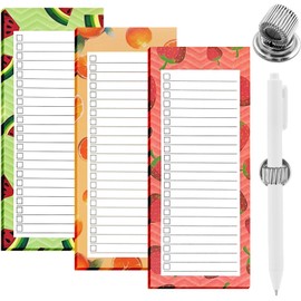 JETOP Magnetic Shopping List Pad for Fridge 3 Pack Magnetic Notepad for Fridge with Pen & Magnetic Pen Holder 150 Tear Off Sheets Magnetic To Do List for Fridge Magnet Notepad Grocery List