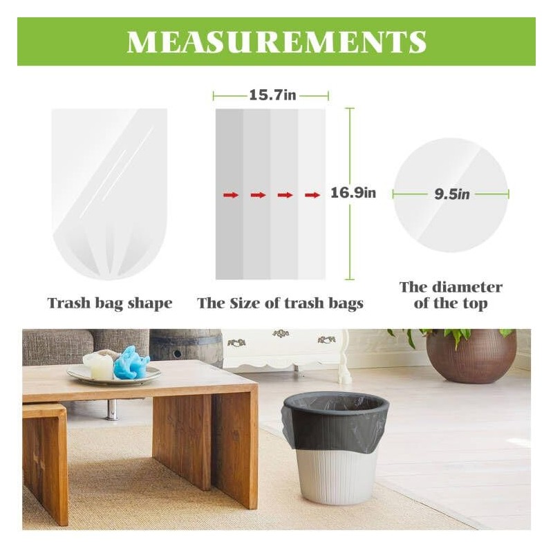 1.2 Gallon 80 Counts Small Trash Bags Garbage Bags, Bathroom