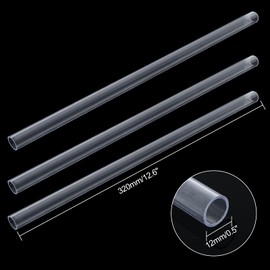 Ziqi - 16 tubos rígidos de policarbonato, 12 mm de diámetro exterior x 1 mm de grosor de pared, tubo de PETG transparente de 12.6 pulgadas de longitud, tubo de acrílico Lexan