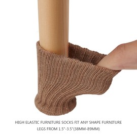 Ezprotekt Ezprotekt M?belsocken, 24er-Pack, Gestrickte M?belf?e, Stuhlbeinschoner, Stuhlbeine, rutschfeste M?belschuhe, Vermeiden Kratzer und L?rm, Passend fr Stuhlbeine von 1 bis 2 Zoll, Hellbraun