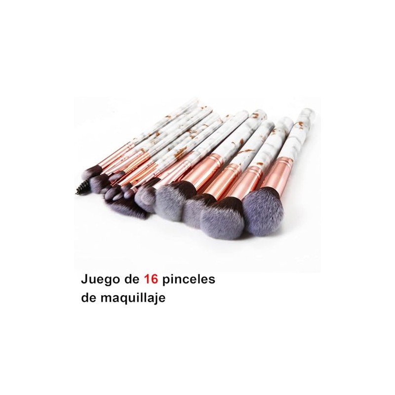 DUAIU Brochas de Maquillaje 16PCs Set de Brochas de Maquillaje