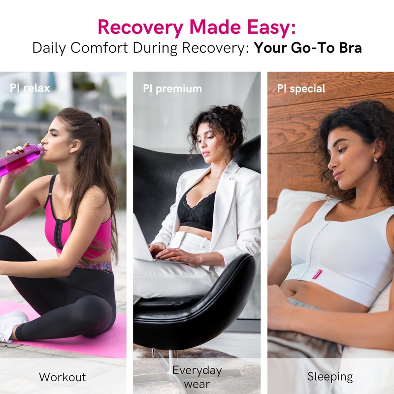 LIPOELASTIC PI Active Variant - Post-Surgery Compression Bra, XL, White