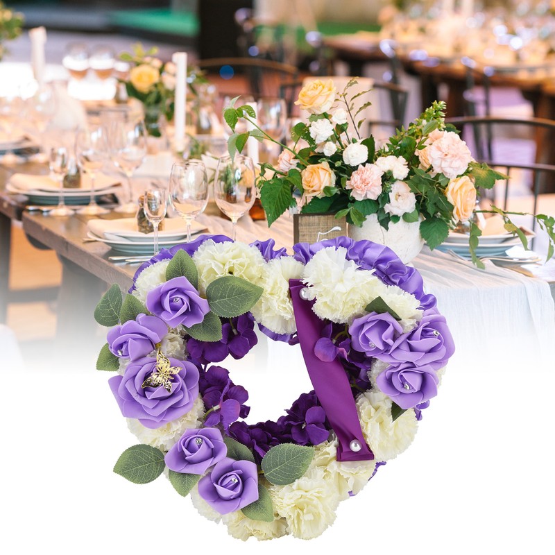 Artificial Heart Shaped Wreaths Wedding Wreaths Fake Flowers Decoration for