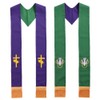 BLESSUME Church Pastor Reversible Stole with Tassels (Purple & Green)