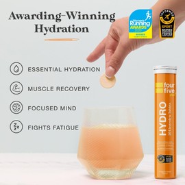 fourfive Hydration Tablets (Orange & Mango) Low Calorie Vitamin Electrolytes, Vegan, Magnesium & Calcium, Sports Hydration - 1x20 Effervescent Tablets