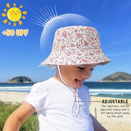 XYIYI Unisex Baby Toddler Sun Hat Children for 1-8 Years Boys Girls, Small pink flower, Ages 4 - 8