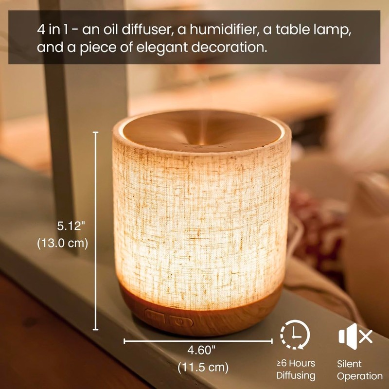 ZmarKraft Essential Oil Diffuser 200ml with Fabric Cover and Night