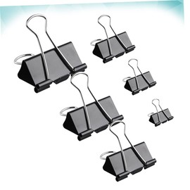 jojofuny 130Pcs Black Binder Clips Assorted for Home Office School Includes Practical Reusable Paper Clamps
