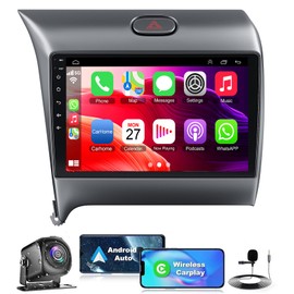4G+64G Android Car Radio for 2013-2018 KIA Forte K3 Cerato, 9 Inch Android 12 Touch Screen Stereo with Wireless CarPlay, Android Auto, GPS Navi, 5G WiFi, Bluetooth 5.2, HD Rear Camera, SWC, FM Radio