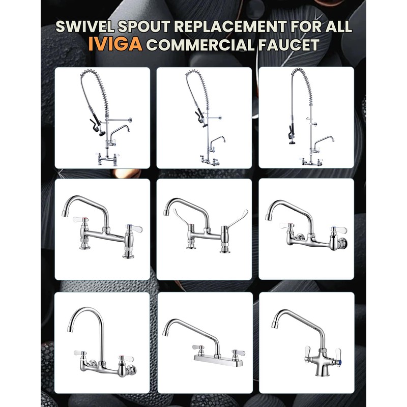 Commercial Sink Sprayer Valve with Hose: iVIGA 45" Flexible Stainless