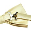 GUSLESON Mens Light Yellow Bow Tie and Pocket Square Cufflink