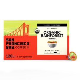 San Francisco Bay K-Cup Coffee Pods, Organic Rainforest Blend (120 ct), Medium-Dark Roast, Commercially Compostable USDA Organic Single-Serve Coffee Pods
