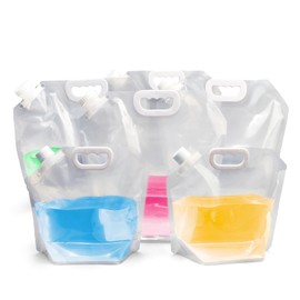 HUAYANG Pack of 6 Foldable Water Canisters, 5 L Water Container with Tight Lid, Folding Canister for Outdoor Camping