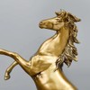 FUNSXBUG Gold Horse Statue Figurines - Resin Standing Fighting Horse