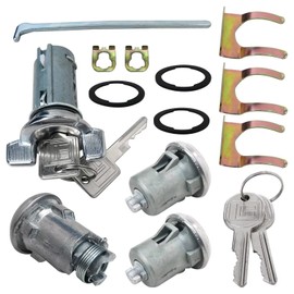 Upgraded 607893 + 608307 + 605533 Ignition/Doors/Trunk Lock Key Cylinder Set With Keys for CAPRICE & IMPALA 1967-1970, 1977-1996 (NO STATION WAGON MODELS)