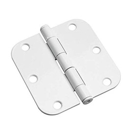 Richelieu 1821WB Onward (2-Pack) 3 1/2-inch (89 mm) Full Mortise Butt Hinge for Interior Door, 5/8-inch Radius, White Finish